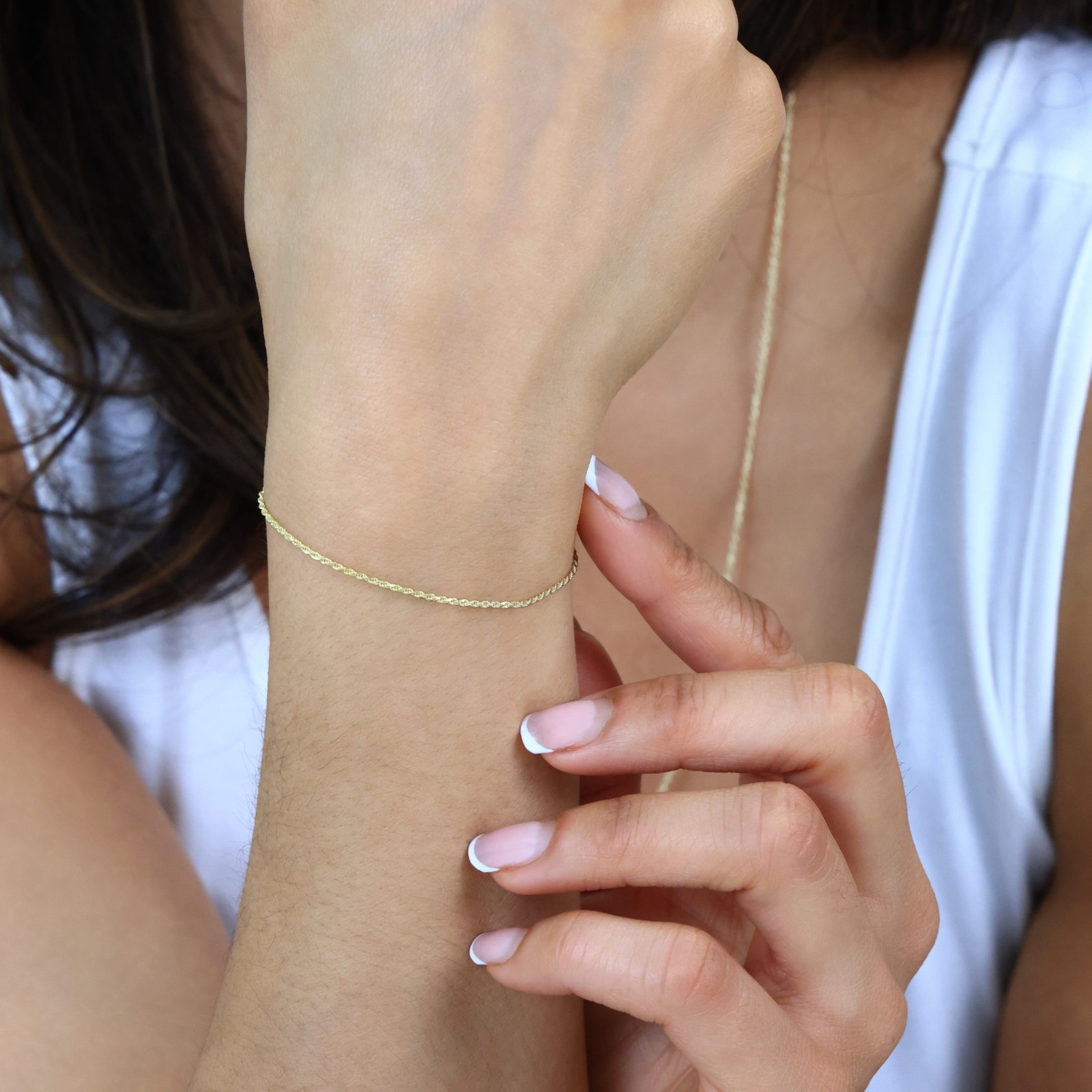 10K Yellow Gold 1mm-8mm Solid Diamond Cut Rope Chain Bracelet 7″ 7.5″ 8″ 8.5″ 9″