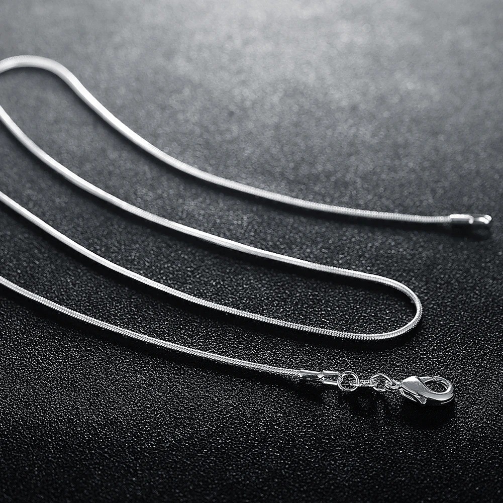 10PCS wholesale 925 sterling solid silver 1MM 16-30inch snake chain necklace