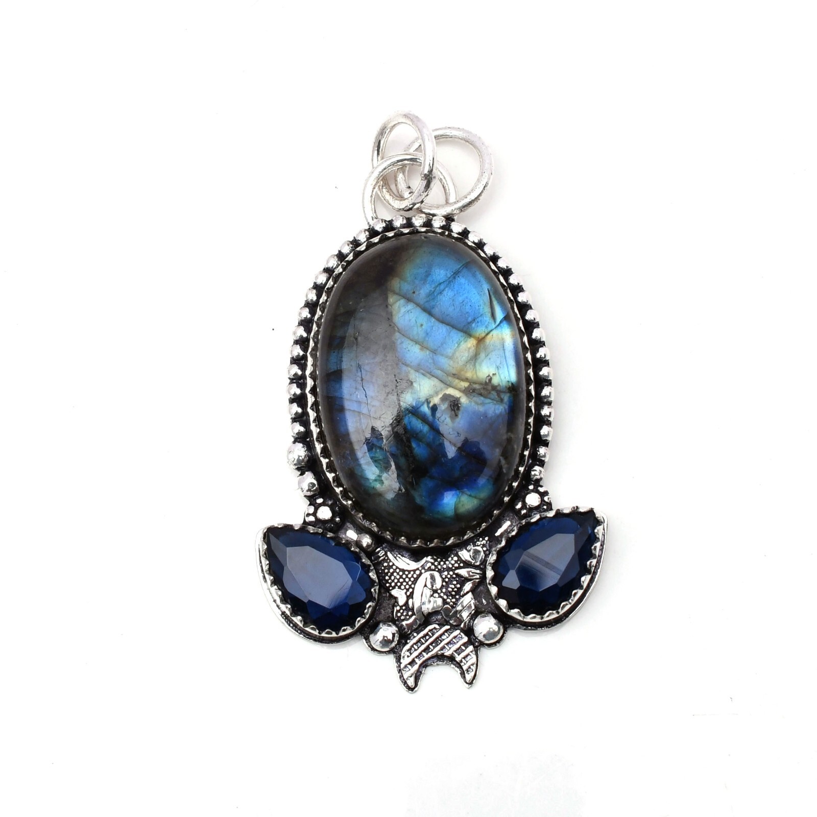 Labradorite Gemstone 925 Sterling Silver Handmade Jewelry Pendant 1.97″