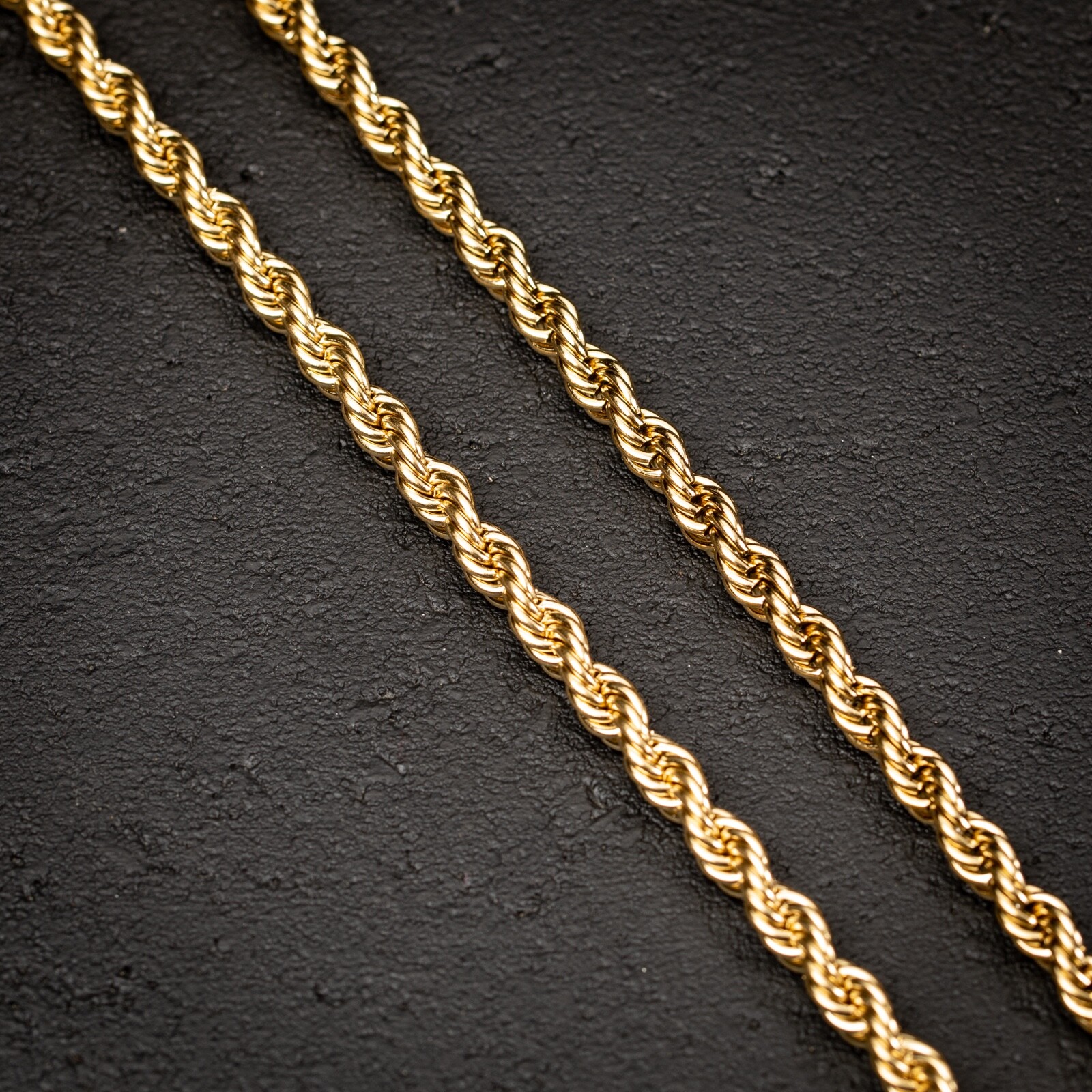 Solid Yellow Gold Plated Heavy 316 Stainless Steel 6MM Twist Rope Chain Necklace