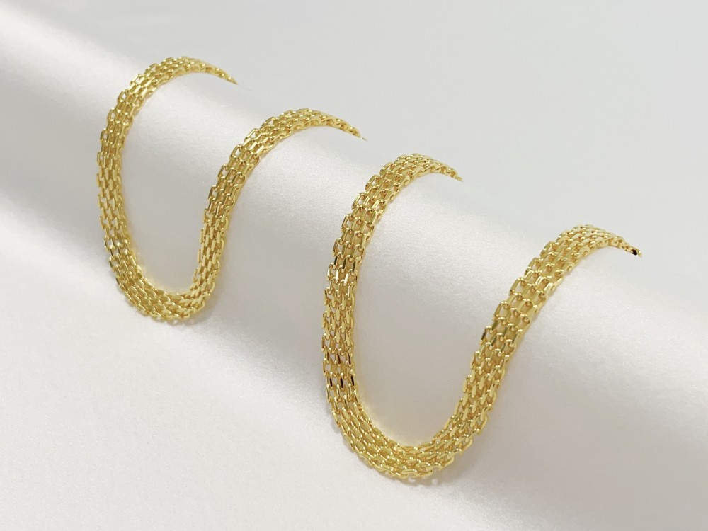 18K Yellow Gold Oyster Link Chain Necklace Bracelet Men’s Women 8mm SZ 18-24inch