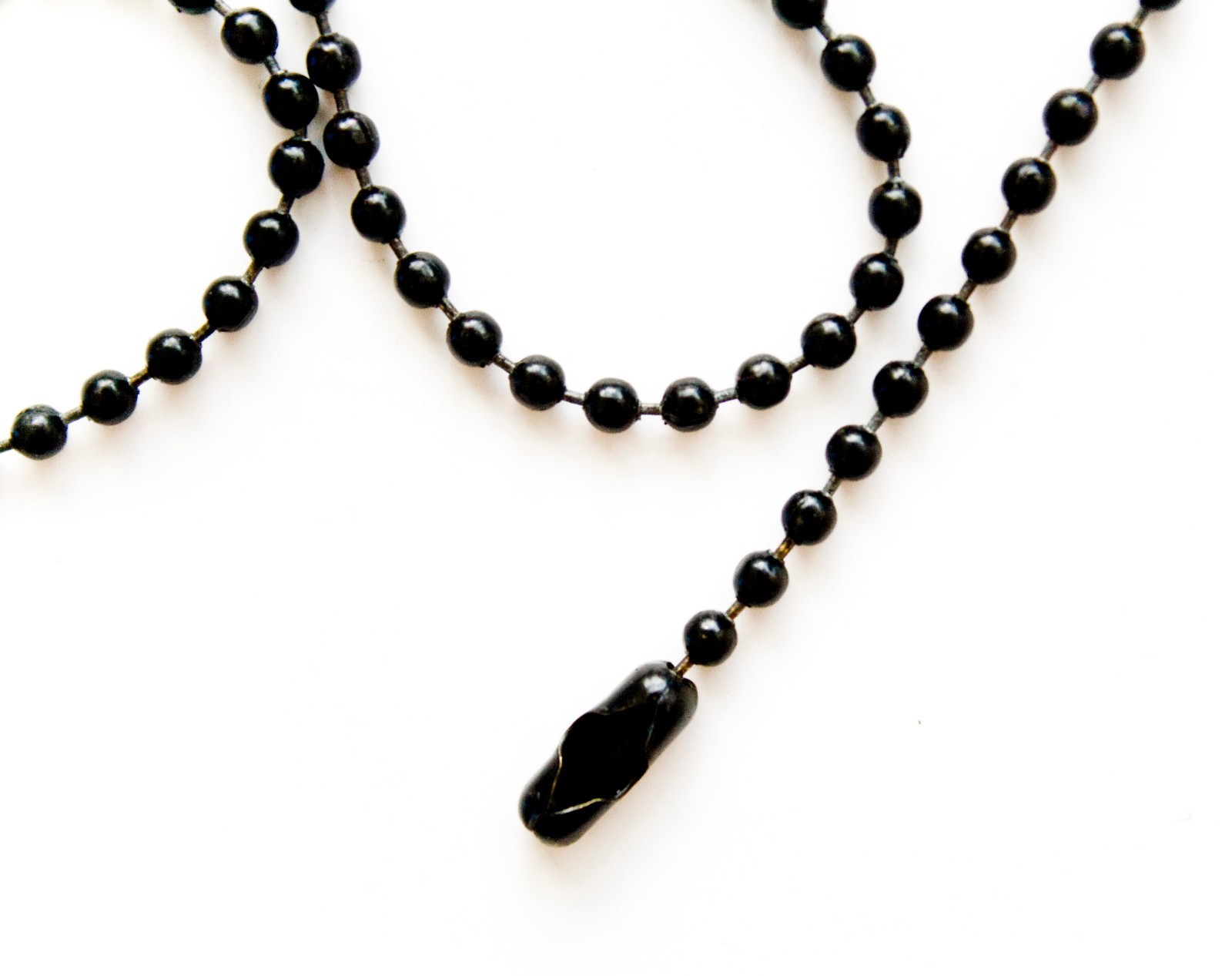 1000 BLACK EPOXY 24″ BALL CHAIN NECKLACE 2.4MM BEADS #3 WITH FREE SHIP USA ONLY