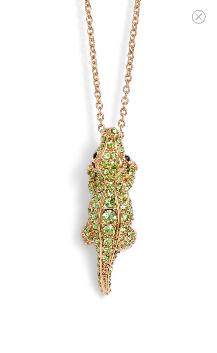 KATE SPADE NEW YORK Swamped Pavé Alligator Mini Pendant Necklace New