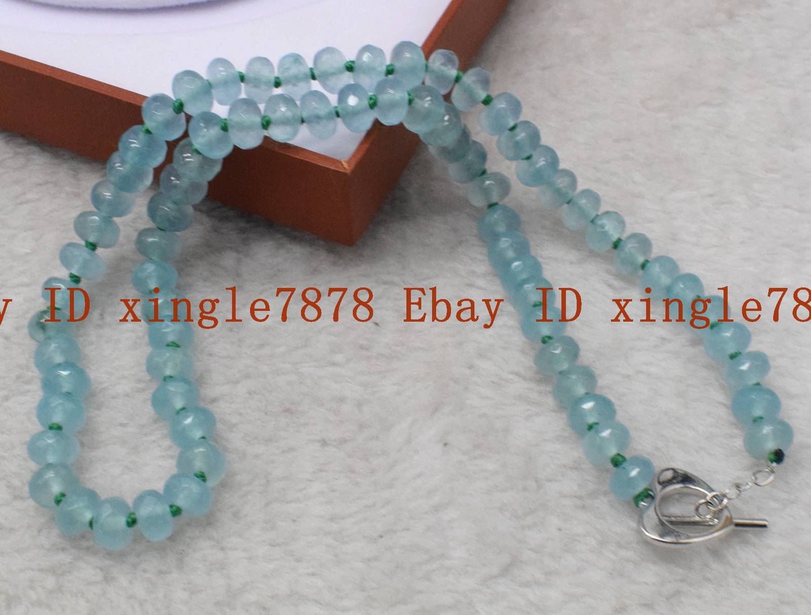 Pretty 5x8mm Faceted Blue Aquamarine Rondelle Gemstone Beads Necklace 20” AAA+