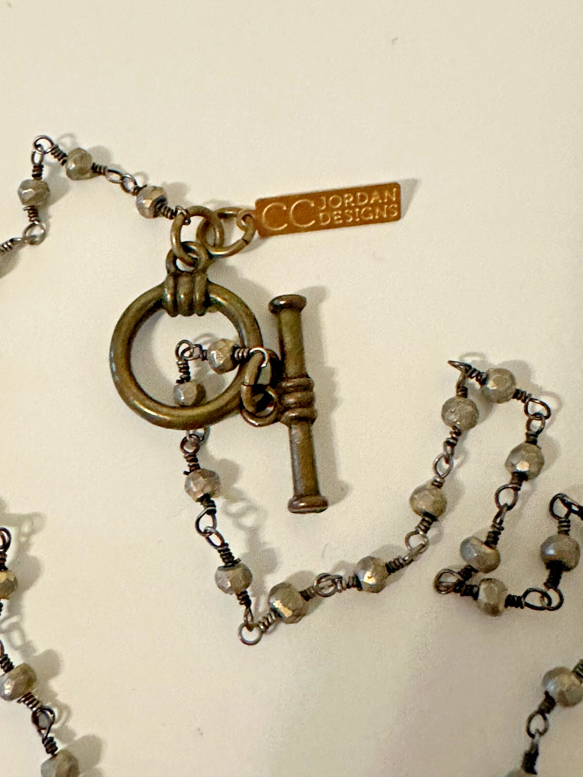 CC Jordan Designs Necklace Crescent Moon pendant Tribal Chain Toggle 16 in