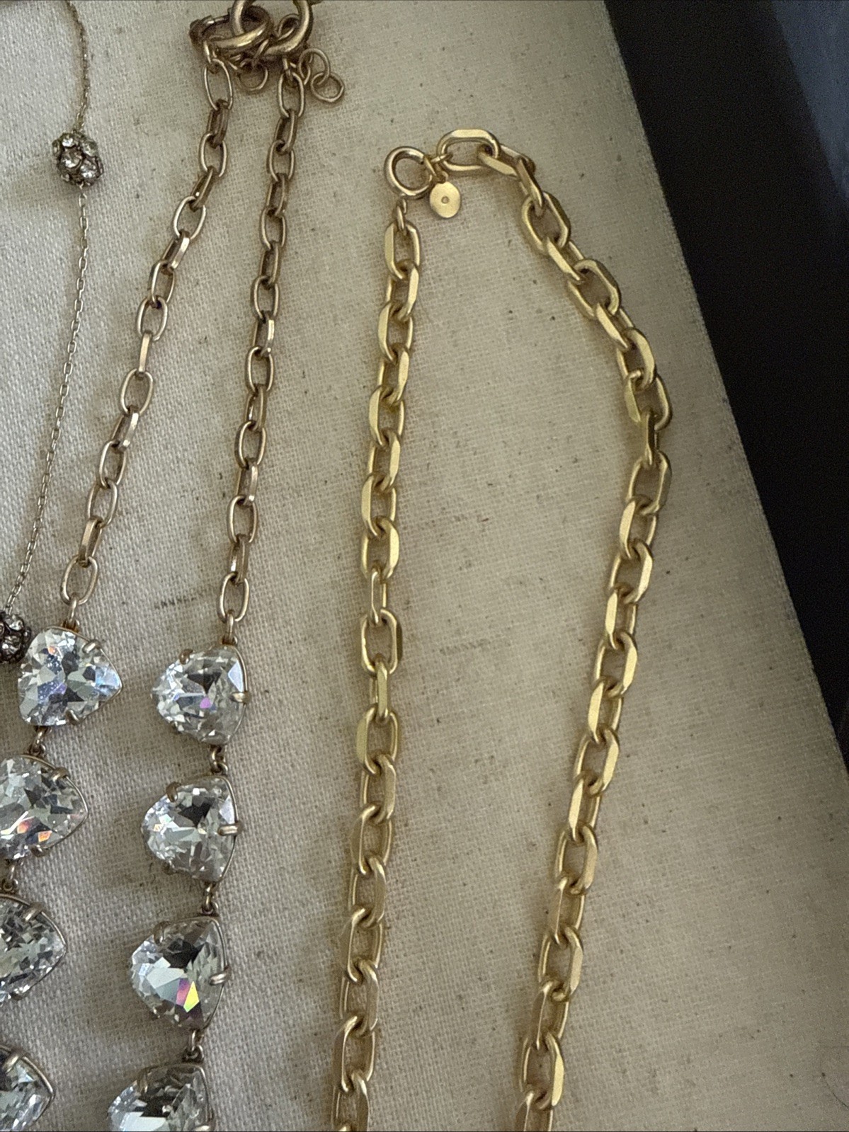Jewelry Lot Gold Tone Sparkle Faux Pearl Gold Tone Chain Fashion Necklace Mixed