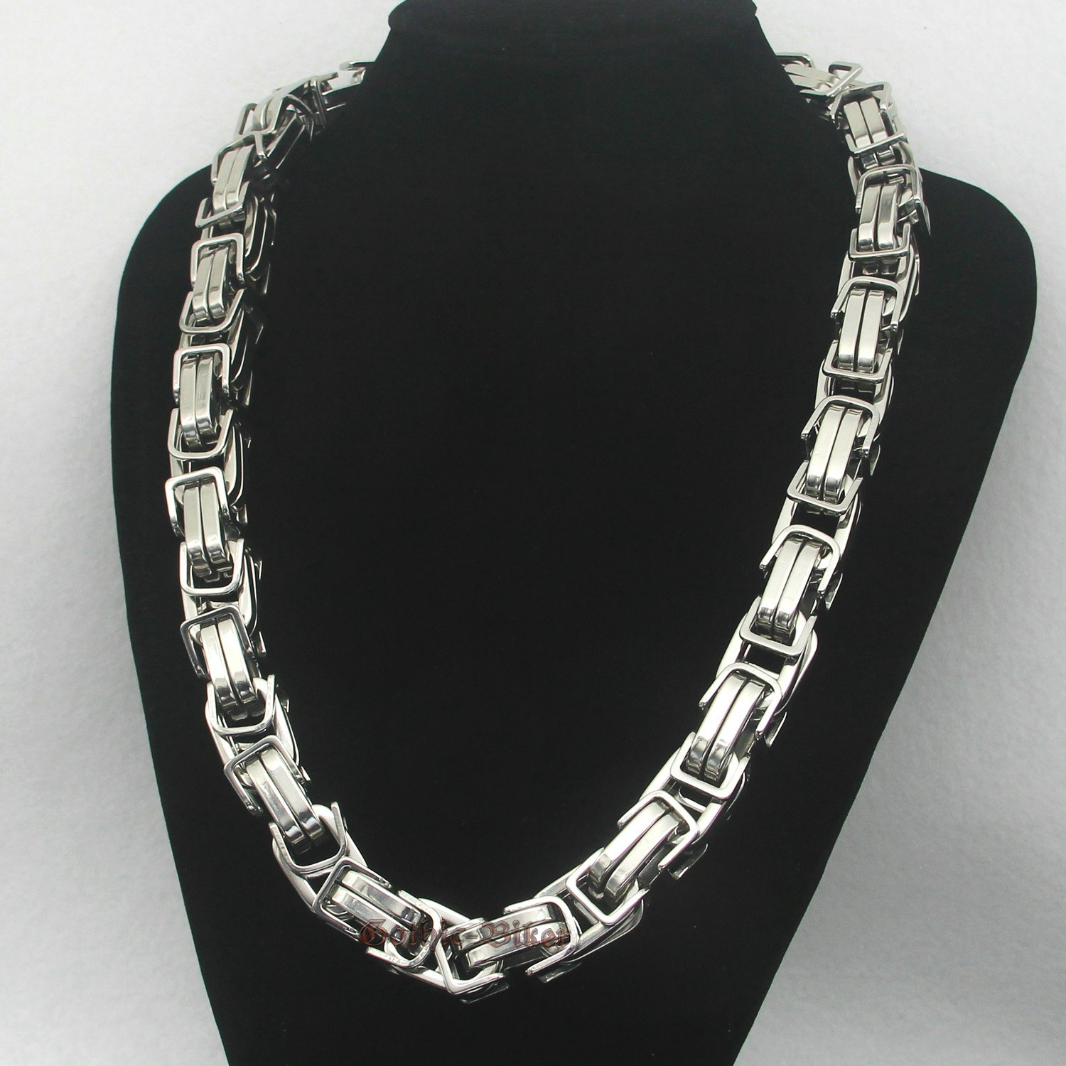 Men’s Thick Heavy Chain Stainless Steel Byzantine Link Huge Heavy Necklace 17mm
