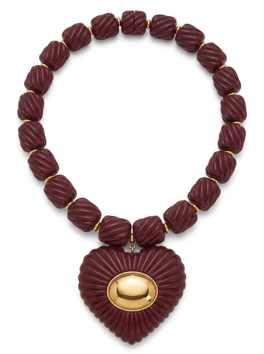 Julietta Lira Necklace in Burgundy One Size Womens Jewelry