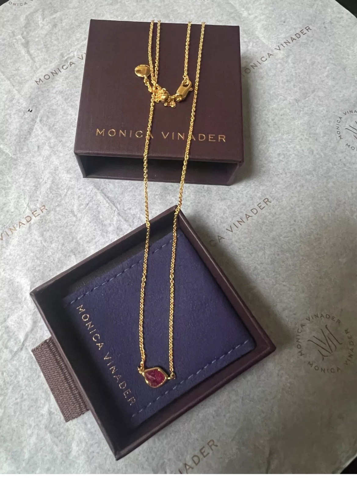 New Monica Vinader Siren Mini Nugget gold plated Necklace Adjustable 46cm/18’💕