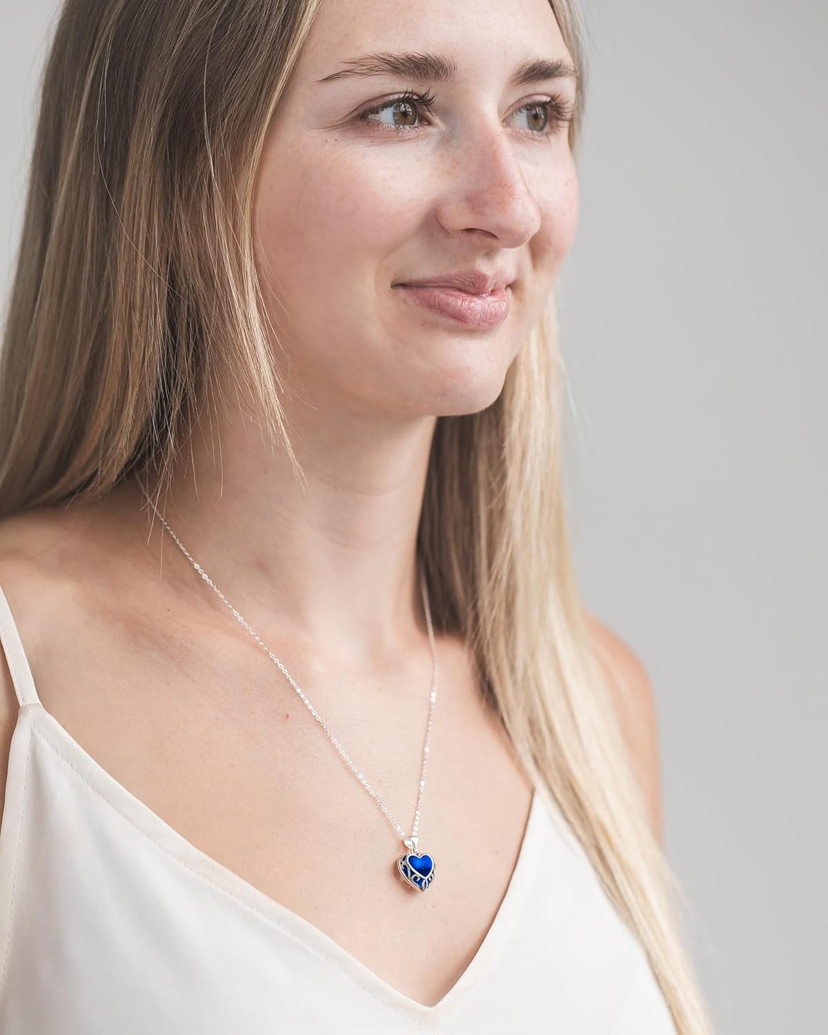 Homespun Hearts Necklace: Handmade Recycled Glass Pendant in Sterling Silver