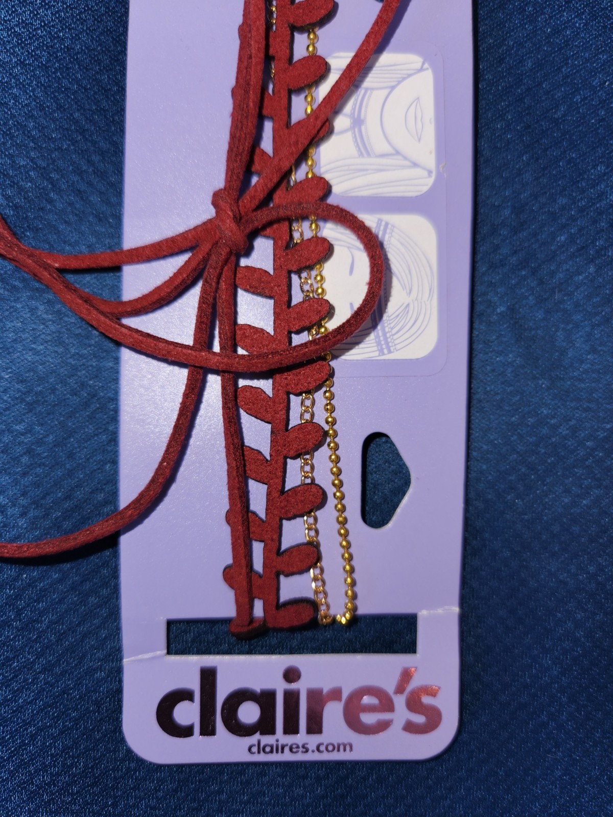 Claires Adjustable 2 Layer Faux Leather Dark Red Chokers Also Can Be Headband.
