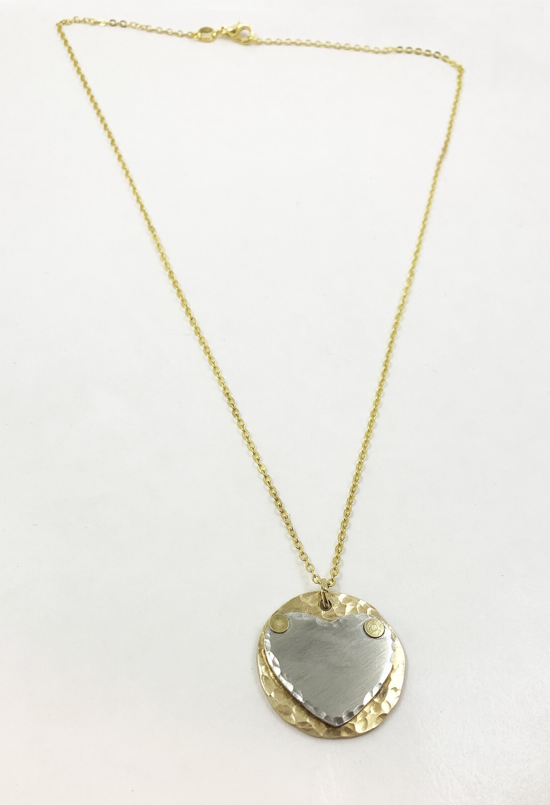 Heartfelt Love Mixed Metal Necklace, handmade