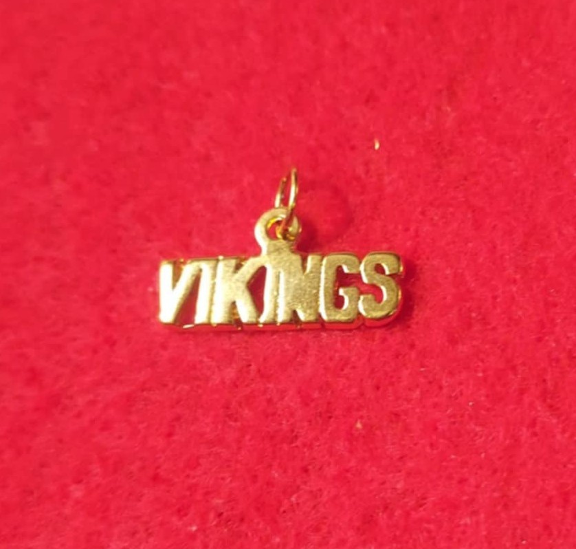 MINNESOTA VIKINGS SPORTS TEAM 14KT GOLD PLATED CHARM