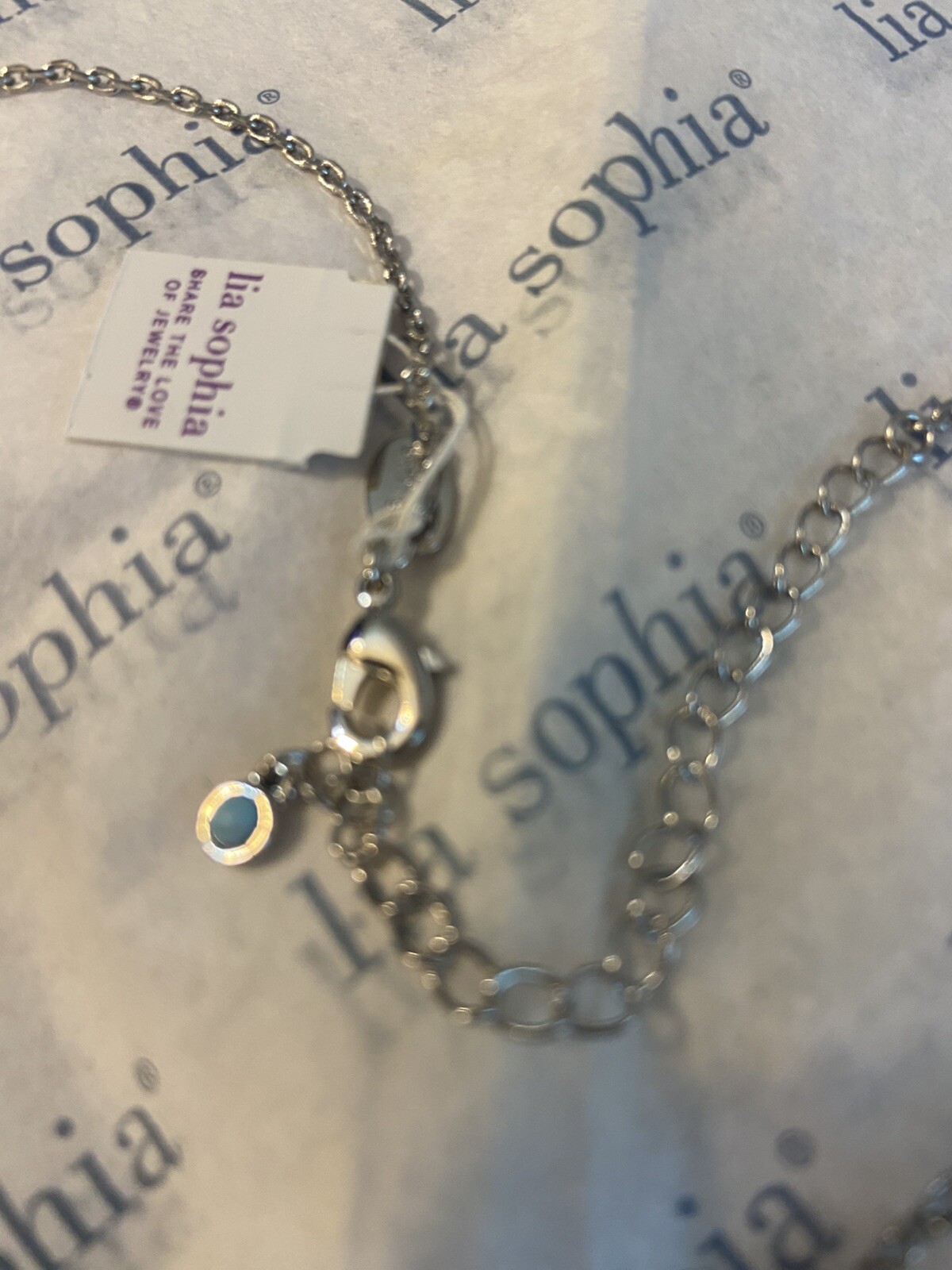 BRAND NEW Lia Sophia SUPER FAN Necklace Rhodium Plated 18-21″ $78