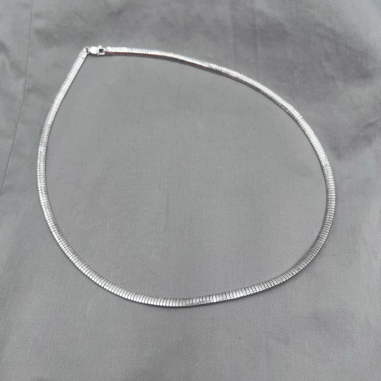 Milor 925 Sterling Silver Herringbone Chain Necklace Lobster Clasp Italy 6mm 20”