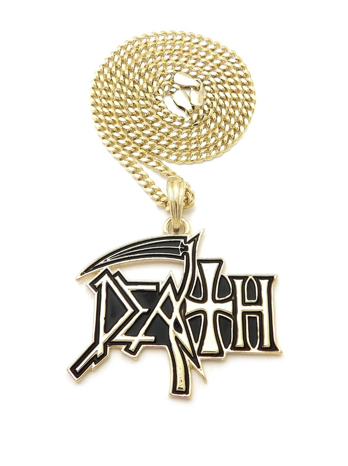 Death Metal Band Pendant 18″,20″,24″ Box, Cuban, Rope Chain Necklace XSP815