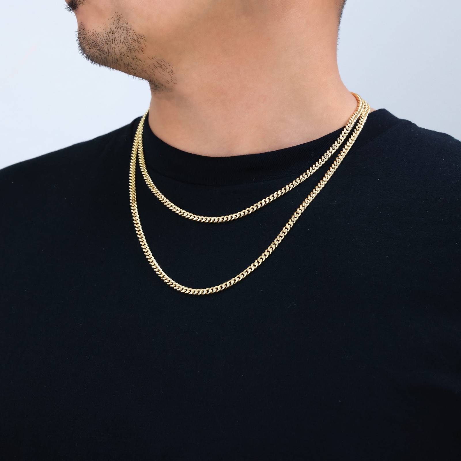 10K Yellow Gold 4.5mm Miami Cuban Link Chain Italian Necklace Mens Women 18″