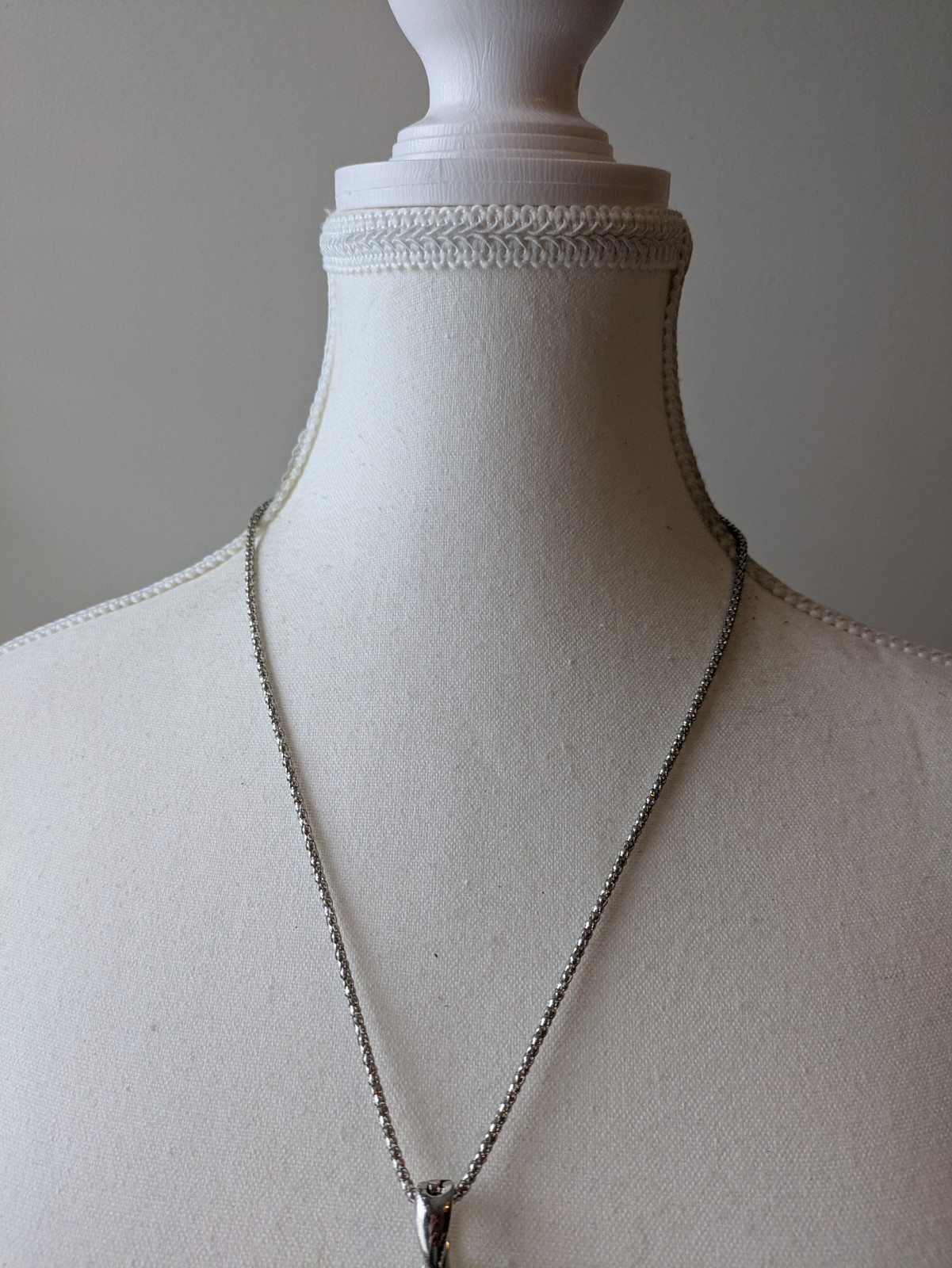 RMN Roman Pendant Necklace In Silver Tone & Pink Rhinestones Maltese Cross