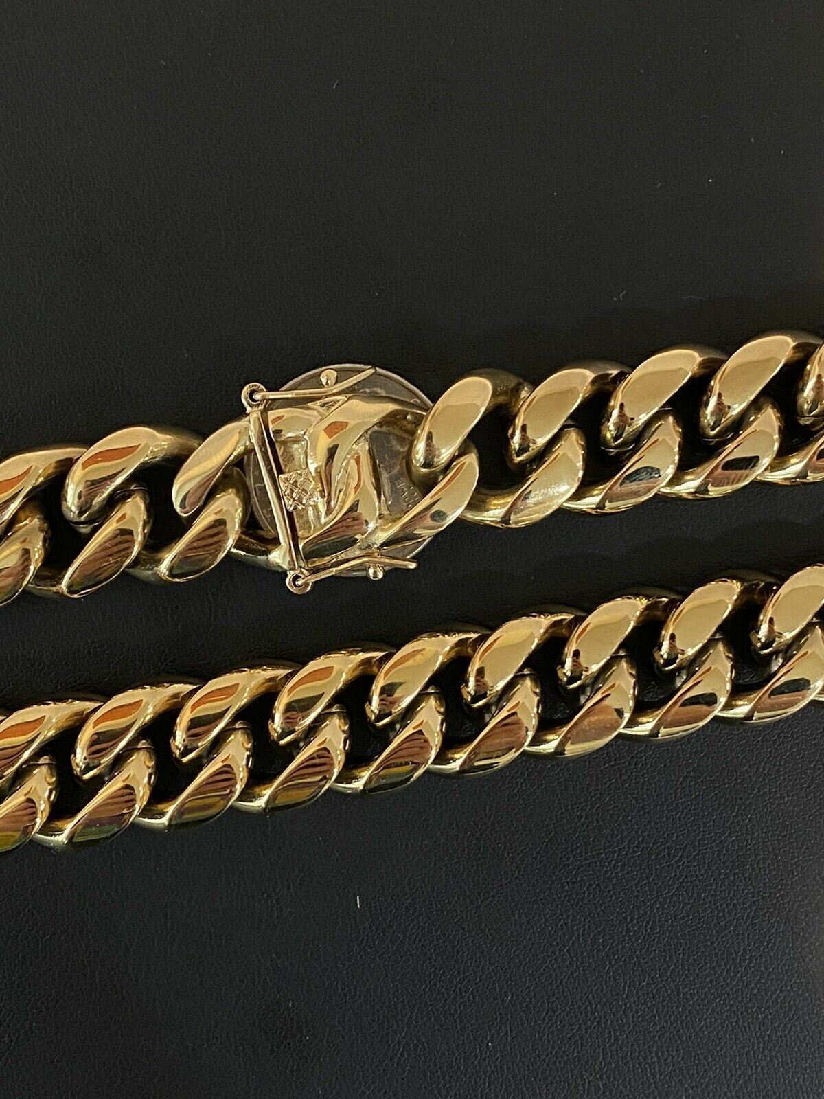 18mm Kilo Chain Solid 14k Yellow Gold Plated SS Miami Cuban Necklace Choker