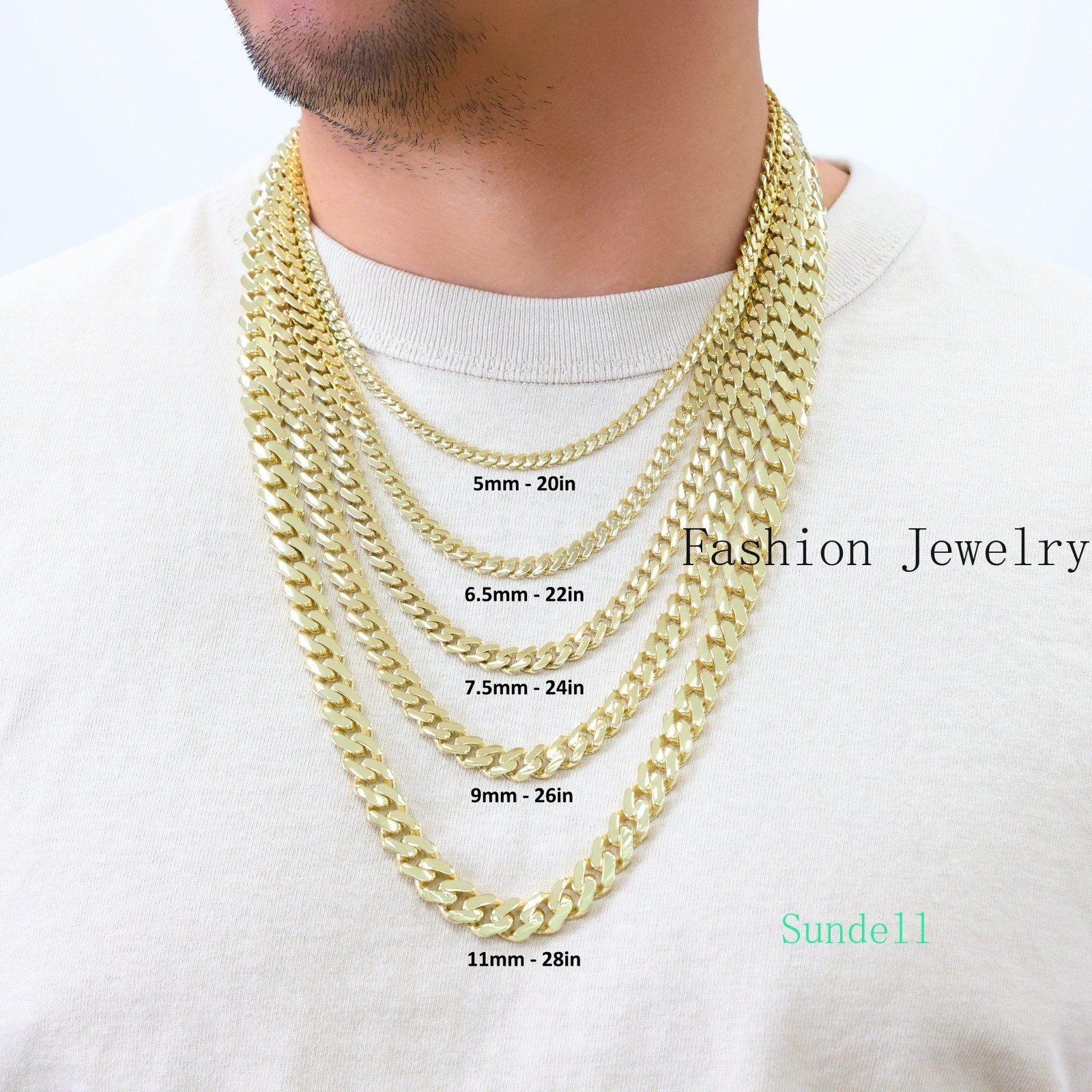 14k Yellow Gold Miami Cuban Royal Monaco Chain 5mm-17mm Necklace Bracelet 7″-30″