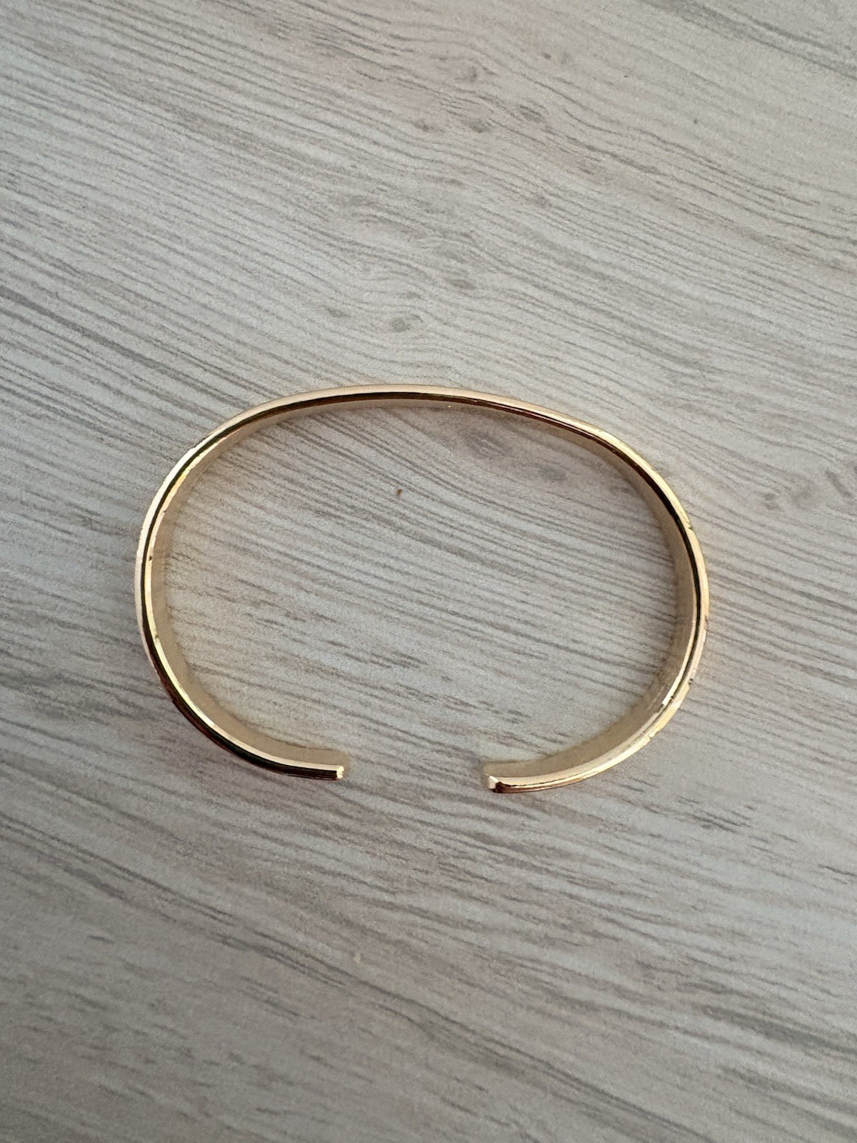 ELLANDEMM Gold Plated Oval Cuff Bracelet Sleek Minimalist Stackable Bangle