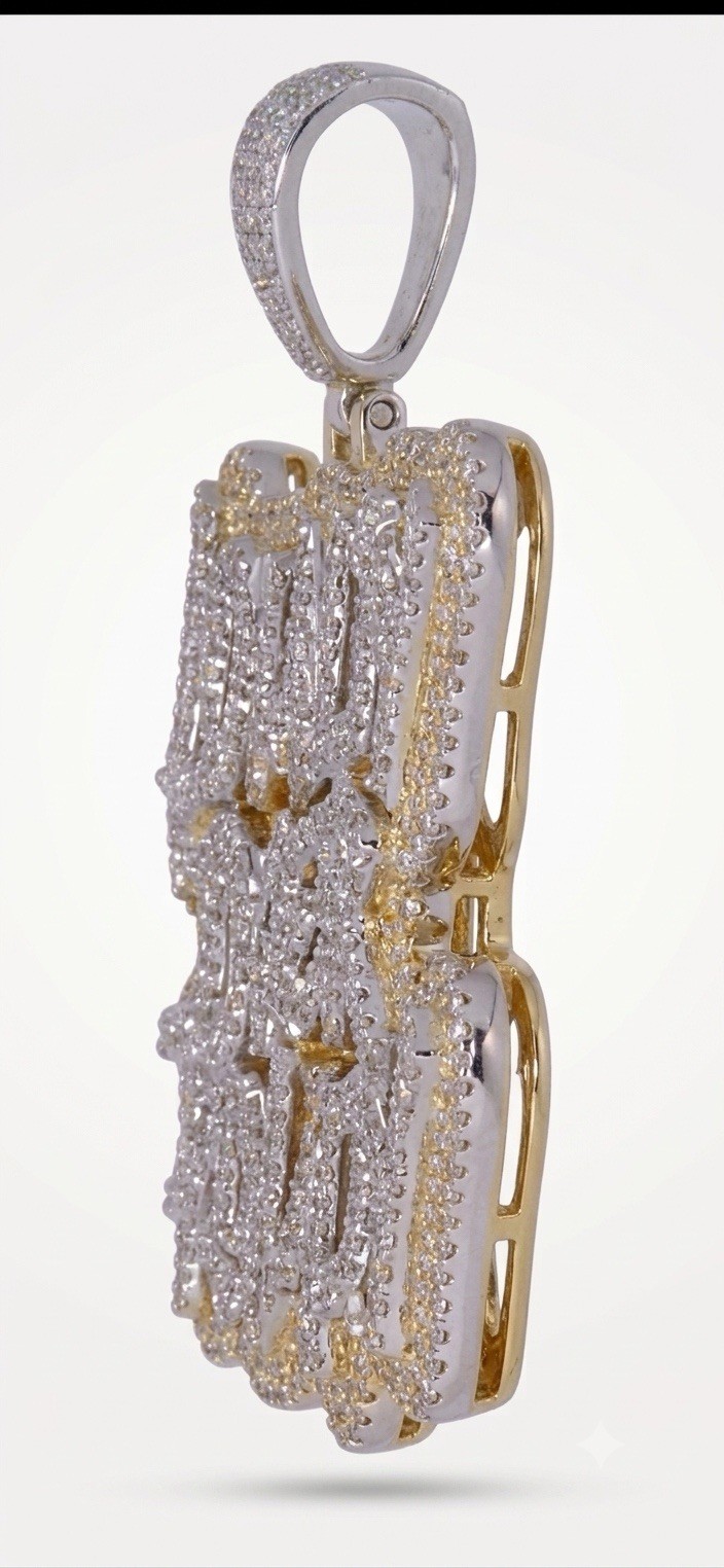 14kt Lab Diamond Pendent, Gold/Silver