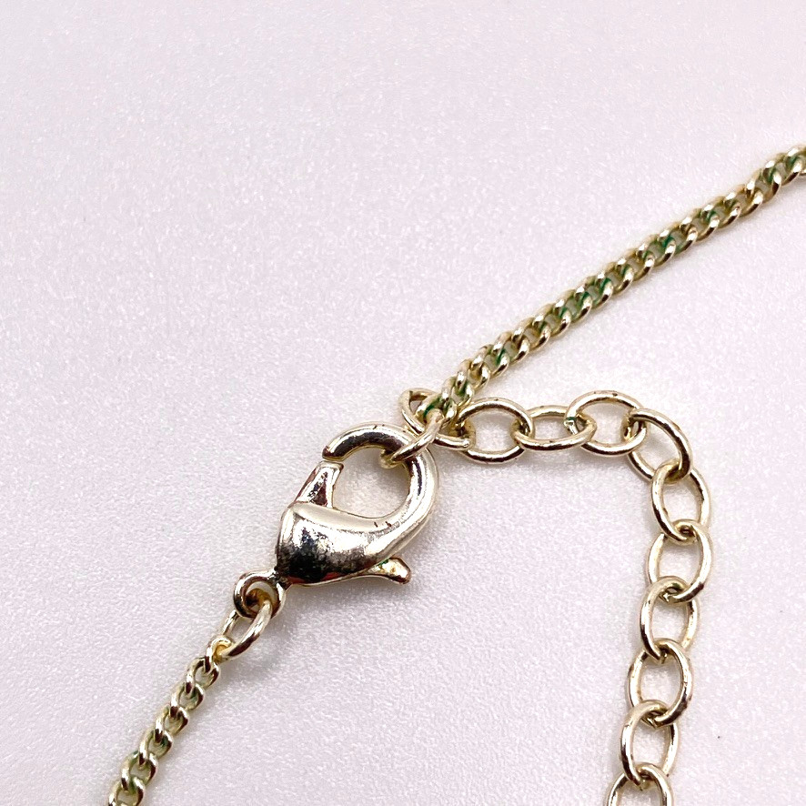 Pilgrim pendant charm necklace silver tone metal 46cm adjustable sparkly Danish
