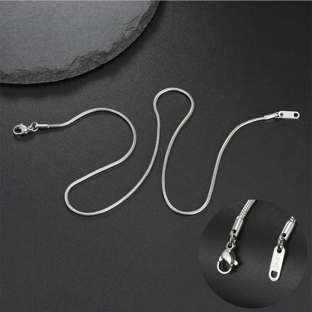 Stainless Steel Snake Chain Necklace 0.9-1.5mm Choker Link Men Women Gift