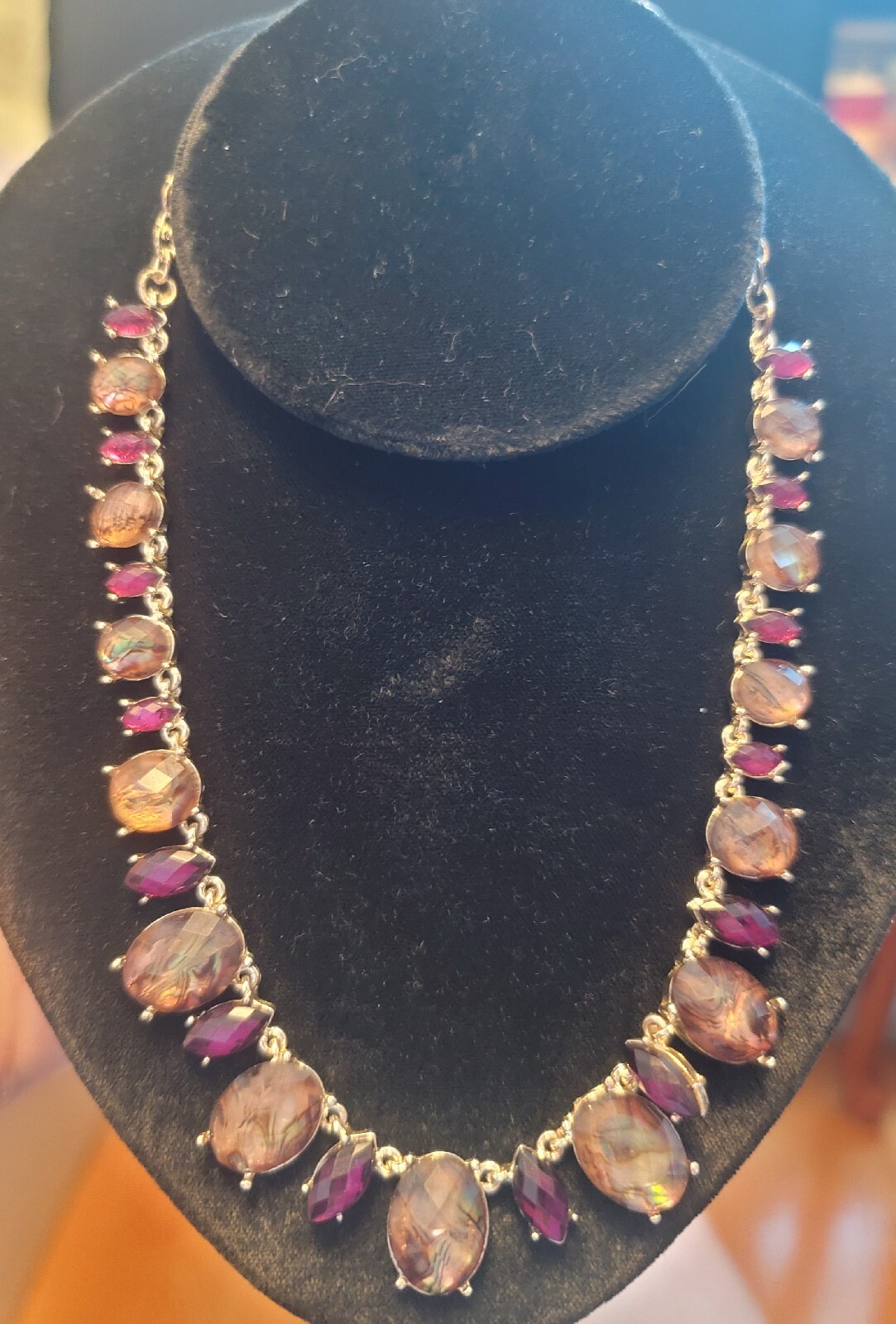 Women’s lot of necklaces and earrings. Purple, black col Fashion Costume Jewelry