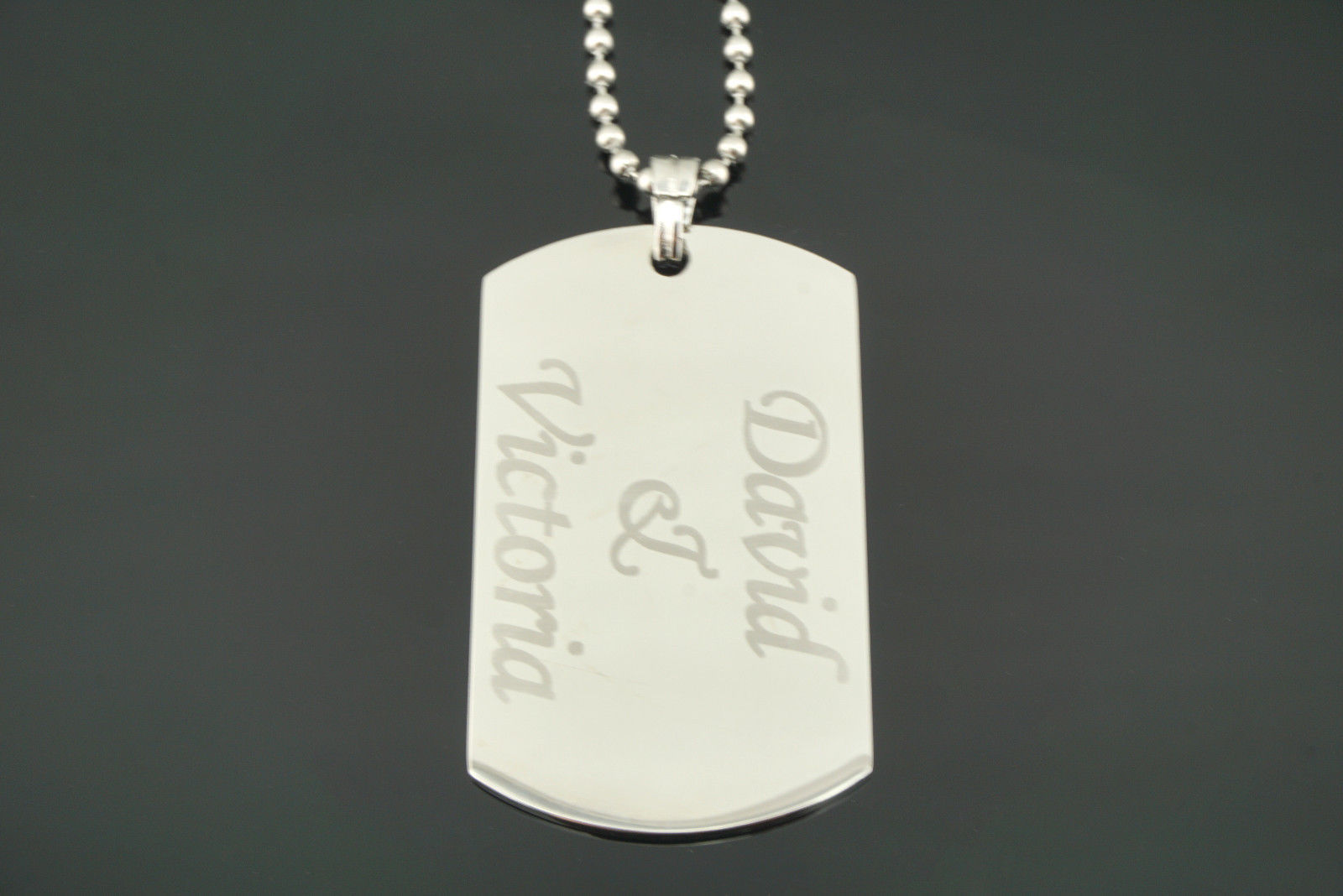 Custom Engraved Stainless Steel Personalized Dog Tag Necklace Free Engraving