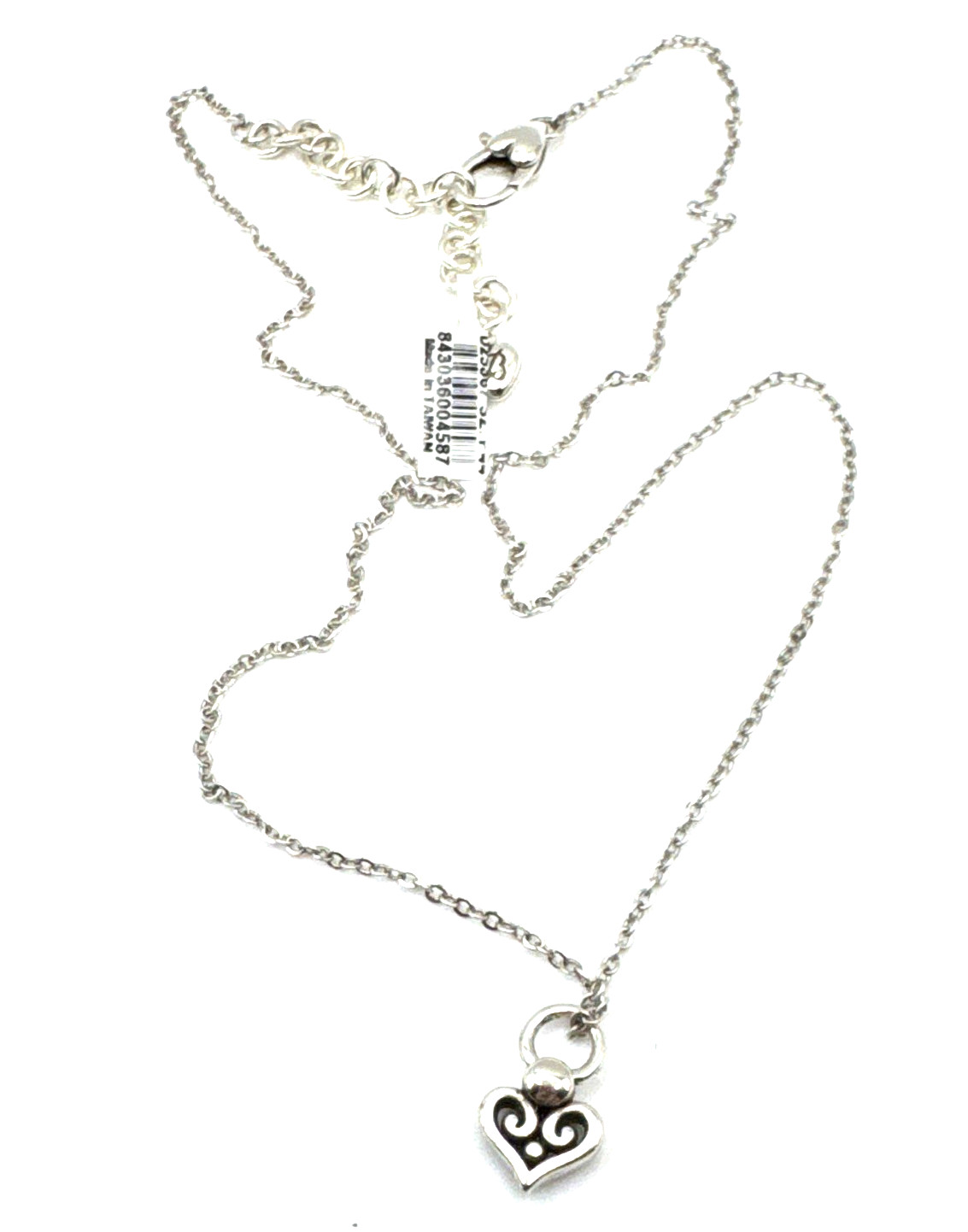 Brighton Alcazar Heart Medium Crystal Center Custom Silver Necklace 18″ NWT
