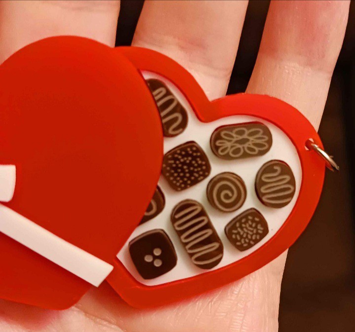 Valentine’s Day Box Of Chocolates Necklace 10 Inch Hang