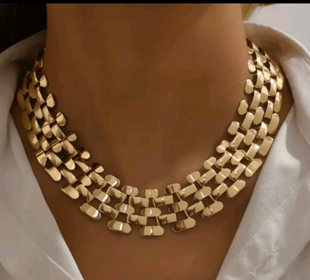 Gold Plated Chain Necklace Chocker High Quality