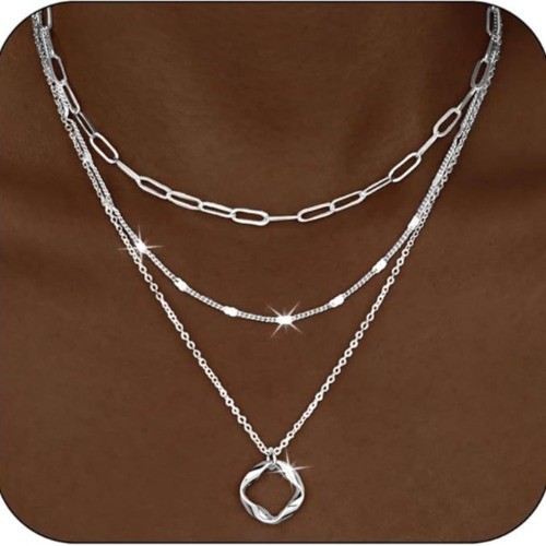 New exquisite 14K gold-plated fashion bow paperclip pendant necklace