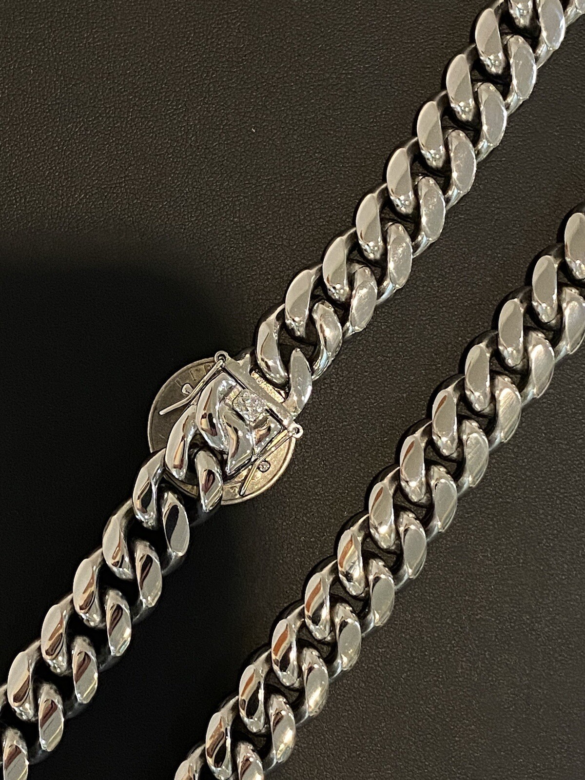 14mm Mens Real Miami Cuban Link Choker White Gold Plated SS Real HipHop Necklace