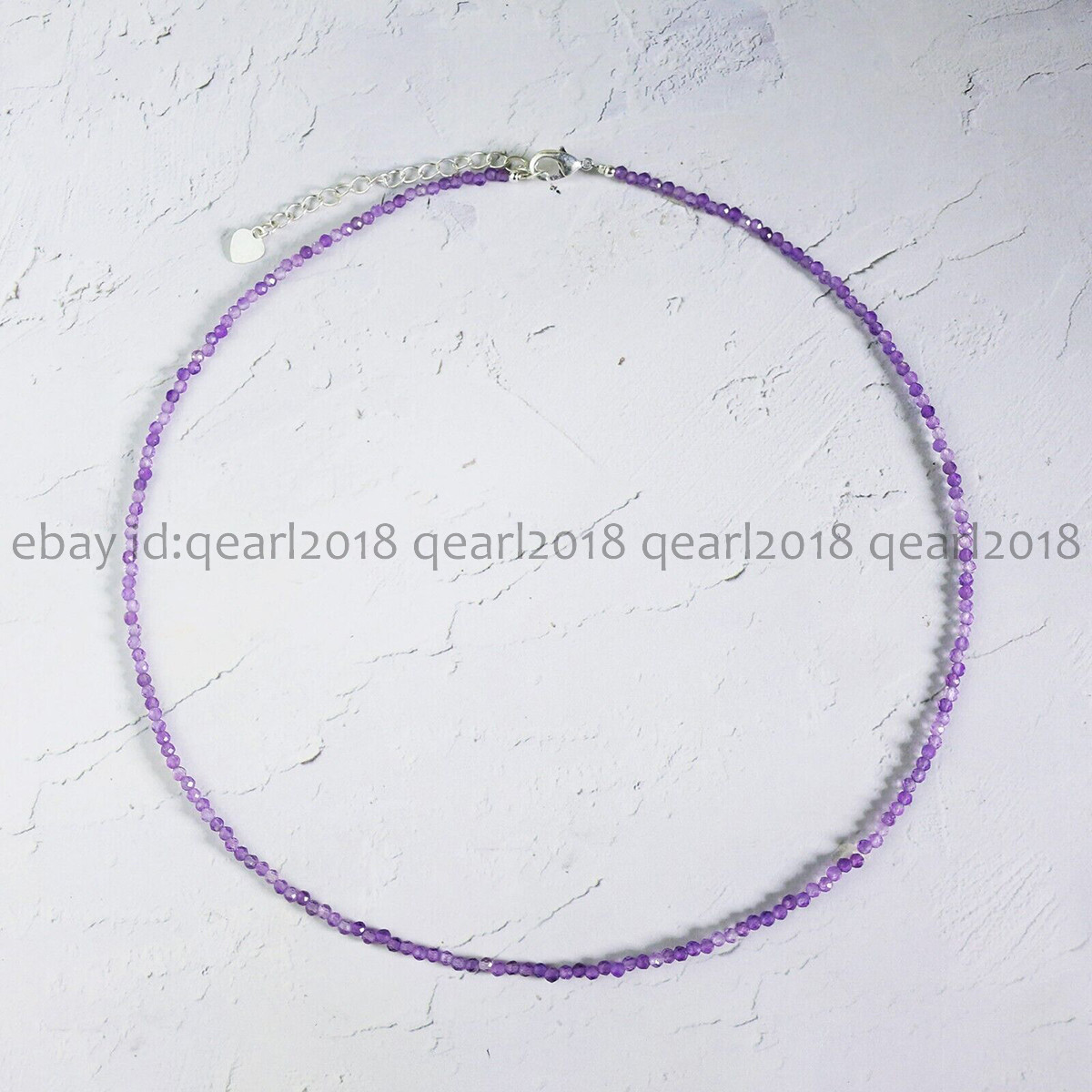 Natural Amethyst Gems 3/4mm Faceted Round Beads Necklace Jewelry 14-48 Inch
