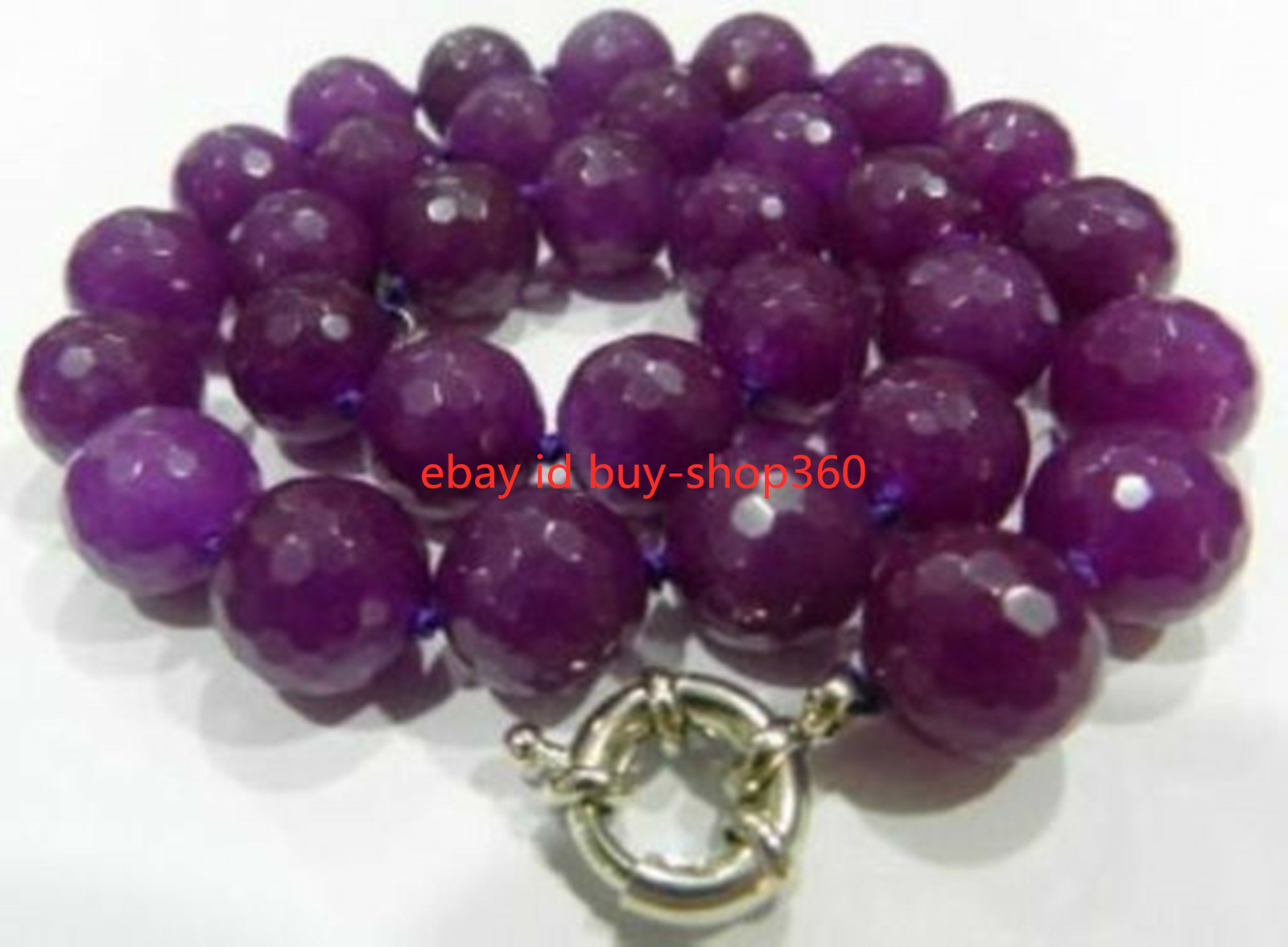 Natural! 10mm Faceted Purple Alexandrite Round Gemstone Beads Necklace 18”