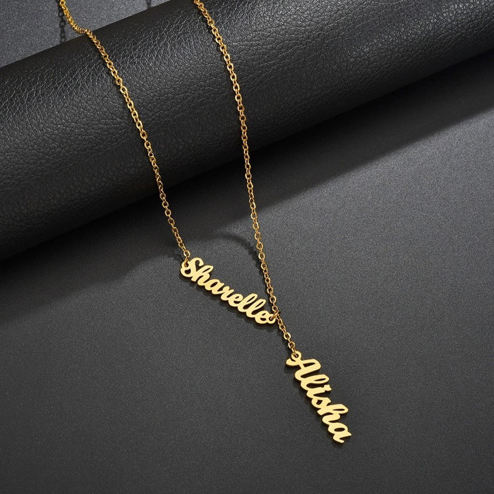 Personalized Couple Names Necklace Pendant Custom Jewelry GIft for Women