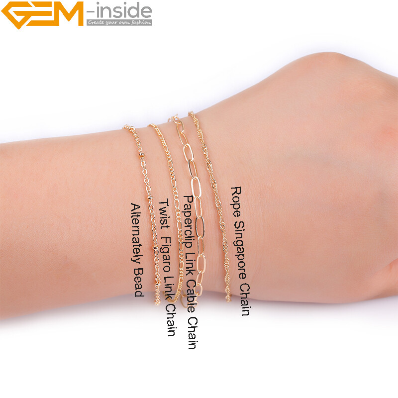 Women Cable Chains Brass Necklace Jewelry Making 39.3″ 14K Gold Filled Chain