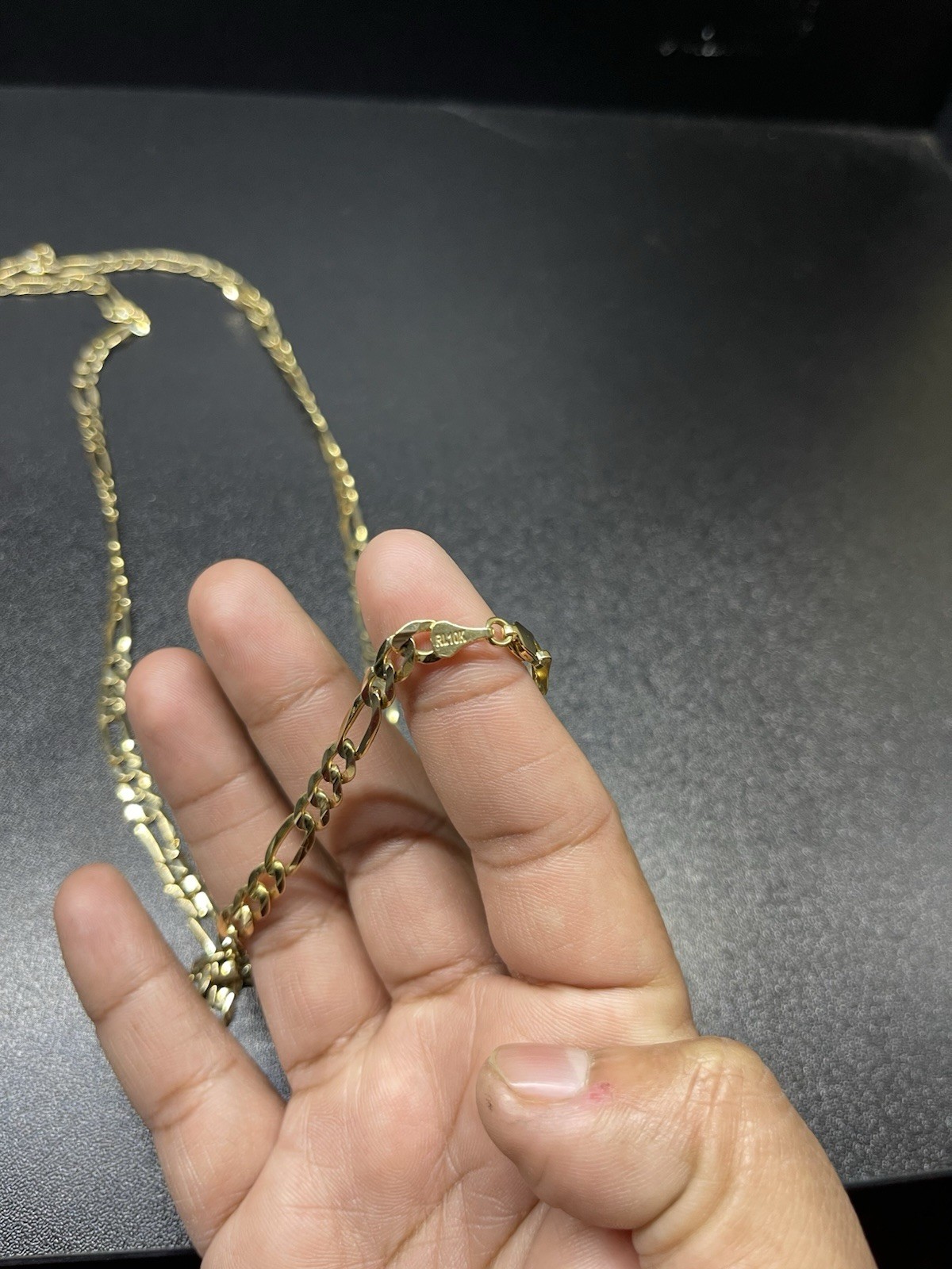 Vintage FIG CHAIN 30 IN 10k Gold 6.5 M 150 Gauge SOLID 30inches Long
