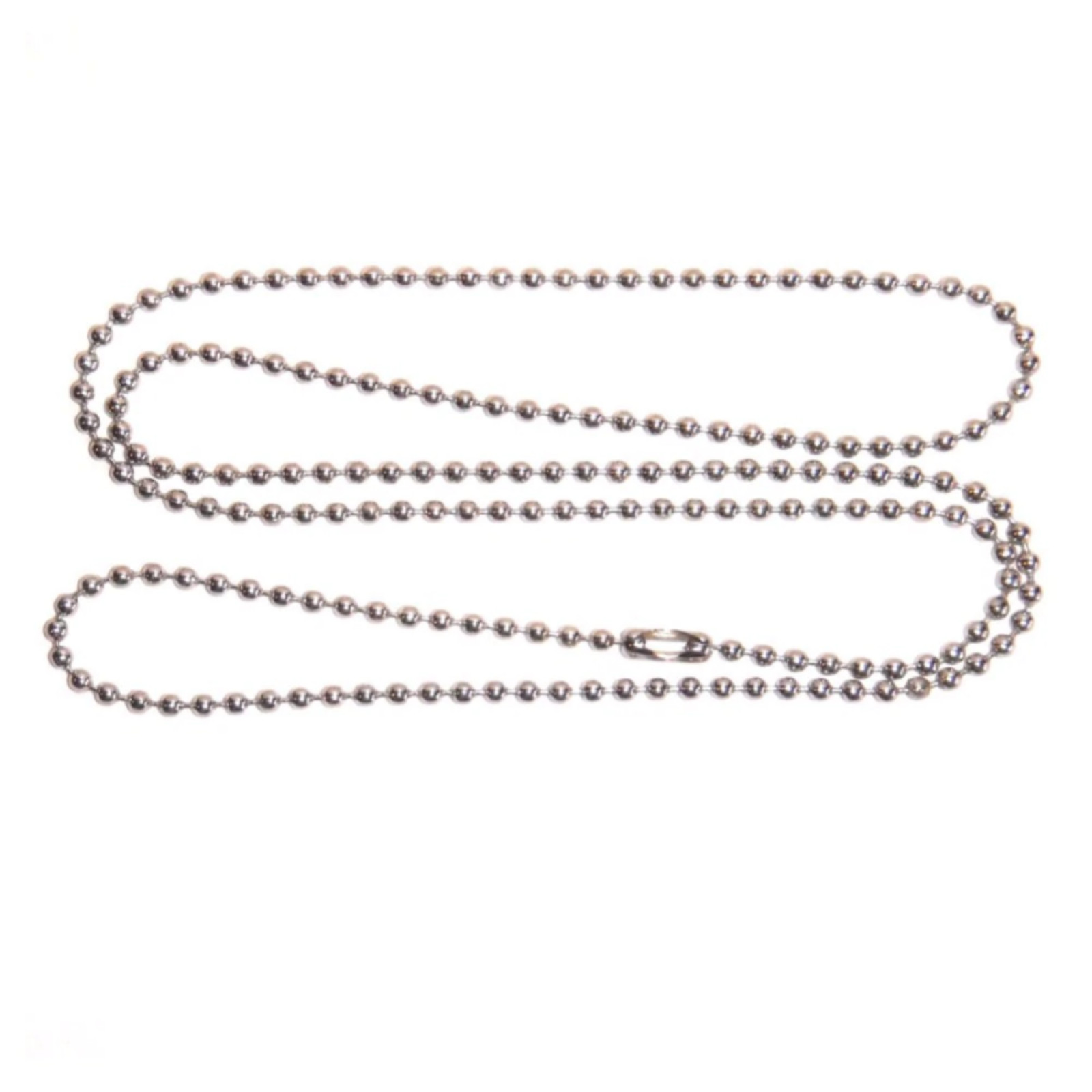 Italian 1mm Beaded Chain Necklace Sterling Silver