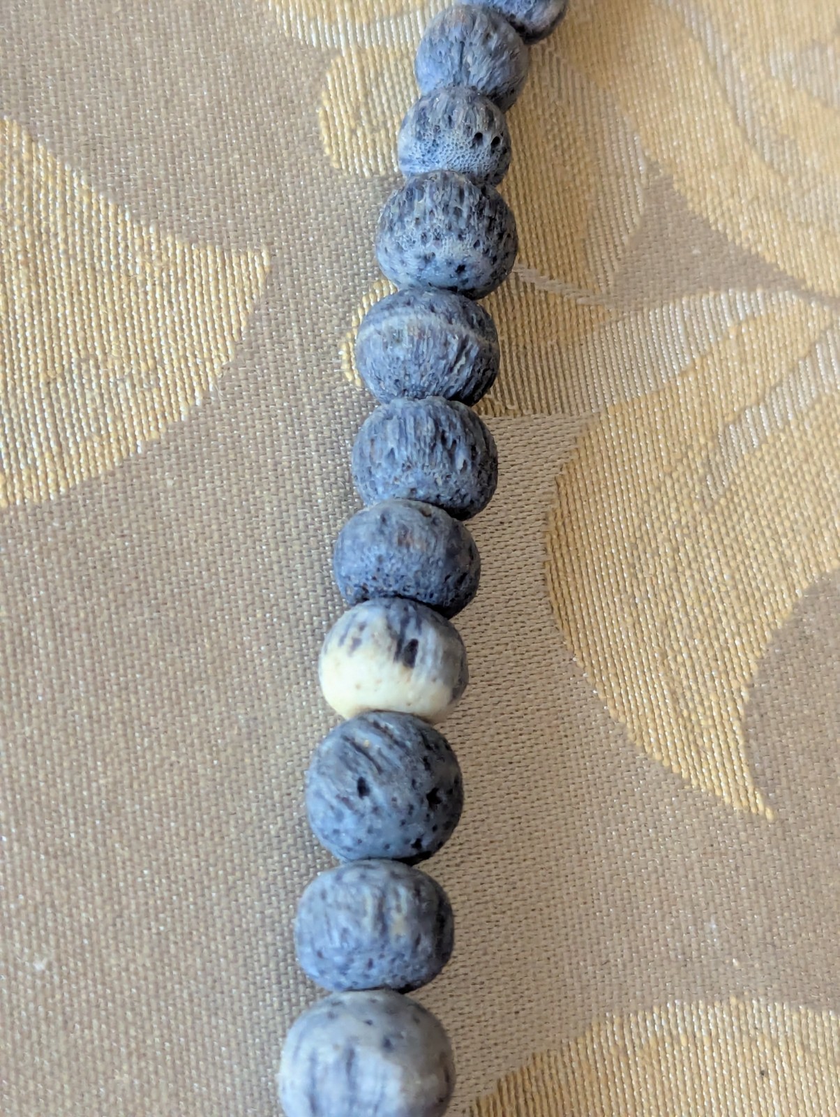Gray Lava Stone Bead Necklace
