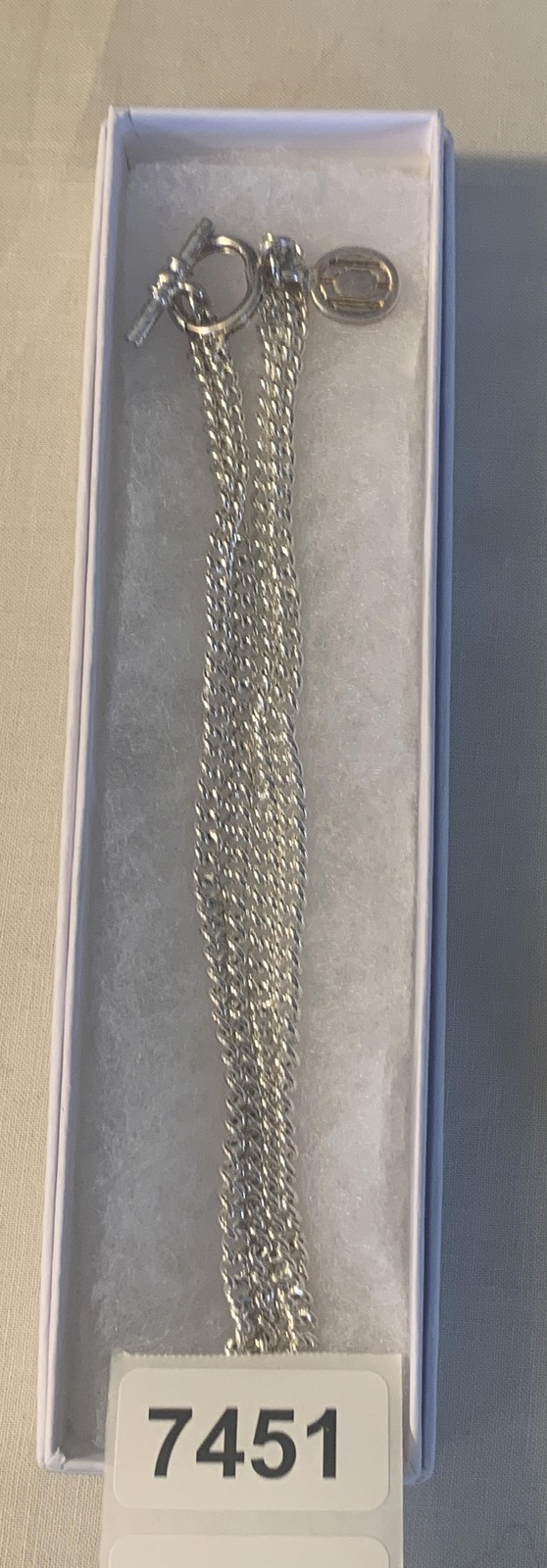 Lauren Ralph Lauren Necklace Silver Tone Layered Chain Collar 15 In Womens RL