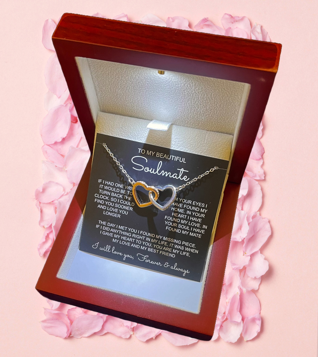 To My Soulmate Necklace Birthday/Anniversary/Christmas Gift for Wife/Girlfriend