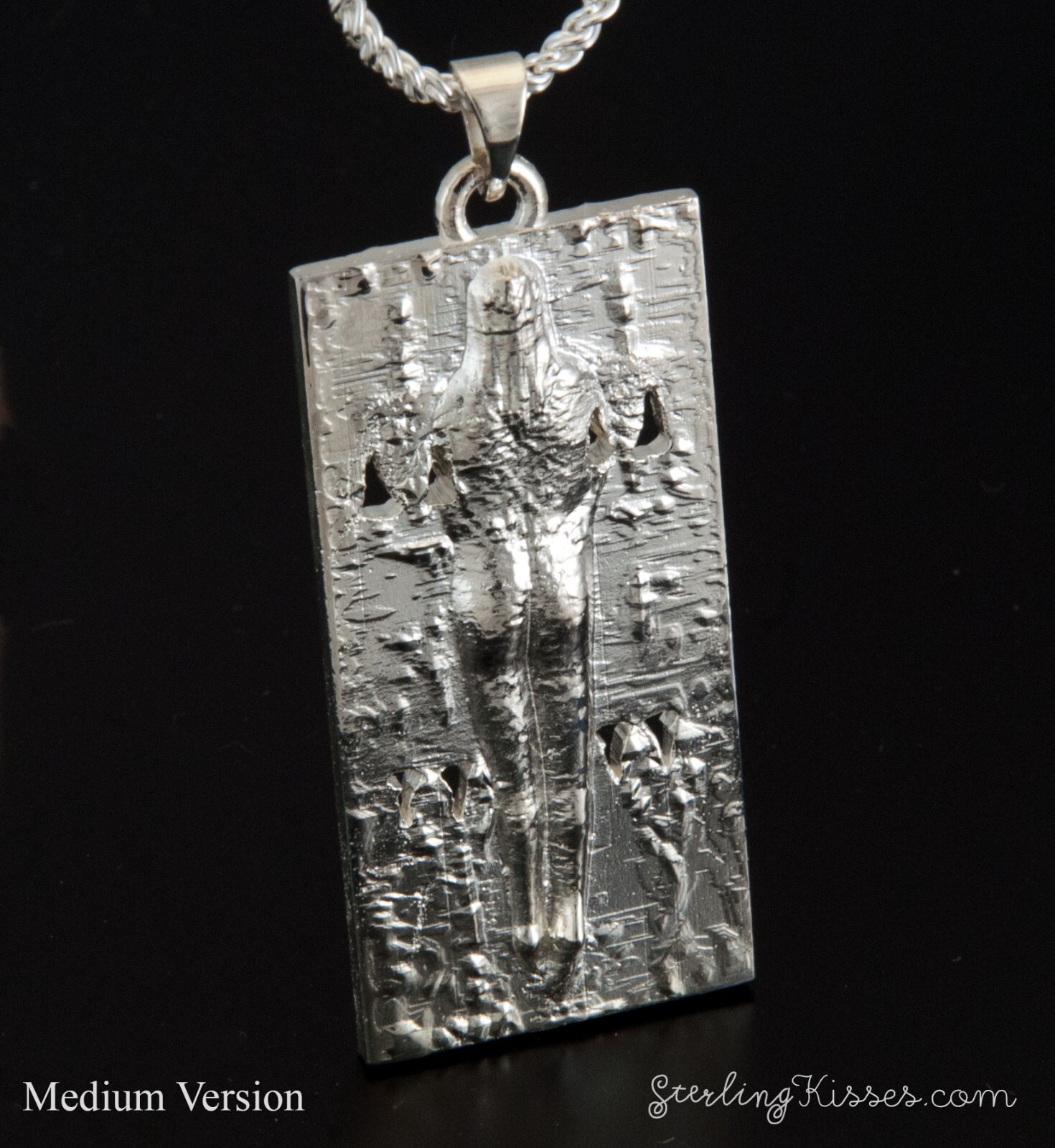 Shroud of Turin Pendant Silver MEDIUM version Hand Crafted Necklace