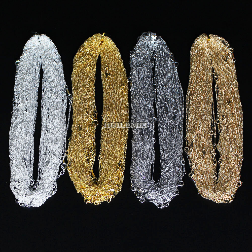 10pcs/lot Water Wave Chain Necklace Fashion Chains for Women 16″ 4 Colors Pick