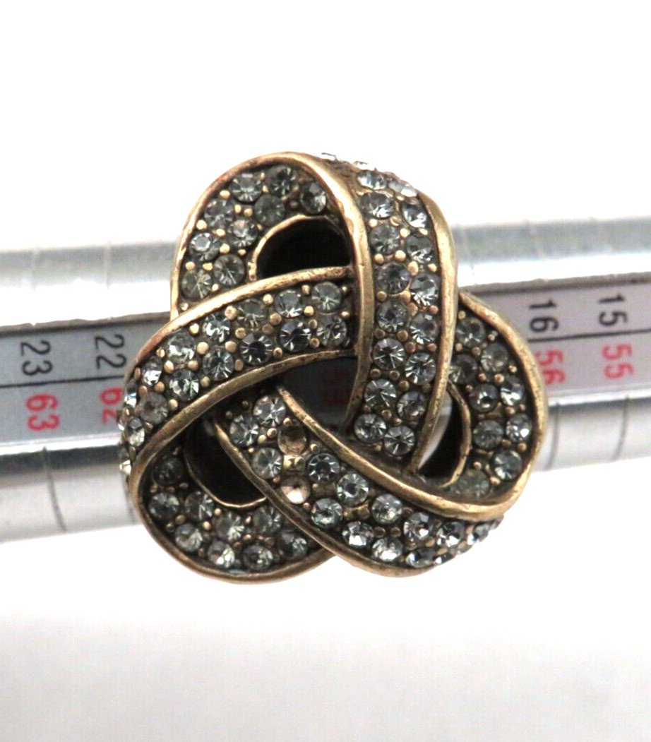 Heidi Daus crystal Infinity celtic hoops knot rows costume Ring Jewelry Size 9
