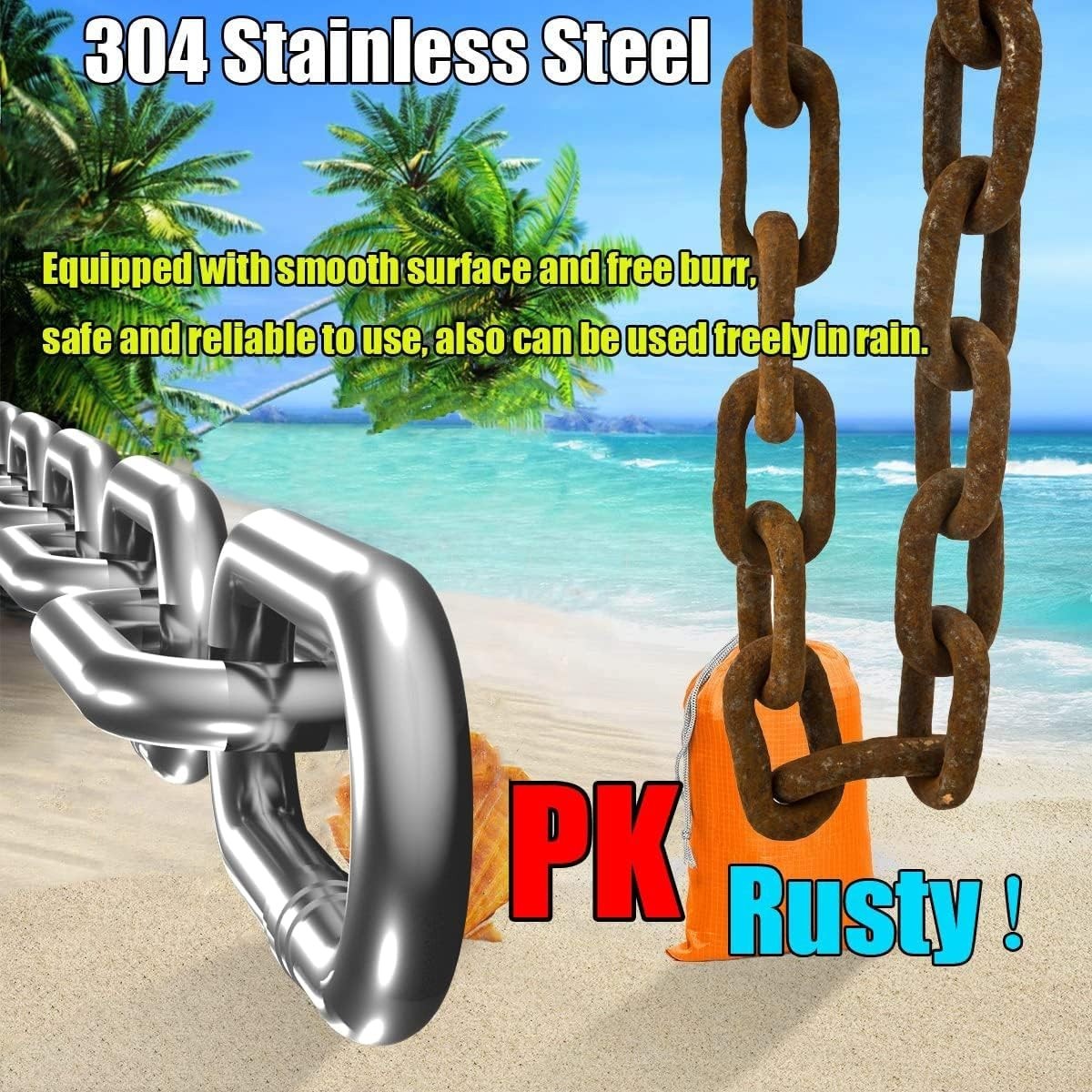 6.5ft Rust-Resistant Stainless Steel Chain – 5/64in Light-Duty Hanging Solution