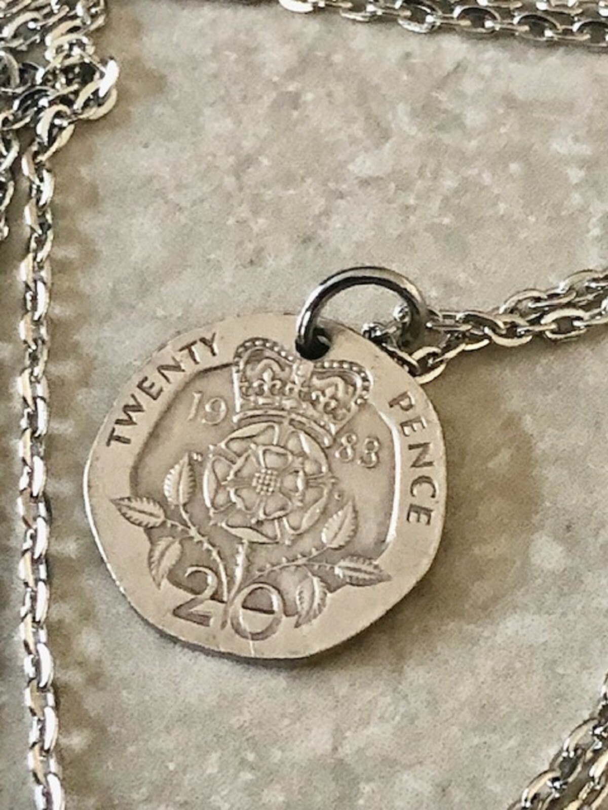 United Kingdom Coin Pendant United Kingdom 20 Pence Custom Made Rare coins