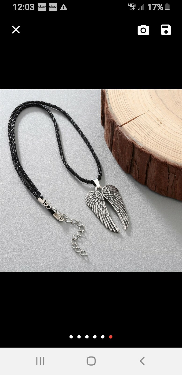 Men’s Fashion Jewelry Guardian Angel Wings Bronze Silver Color Necklace 13-12